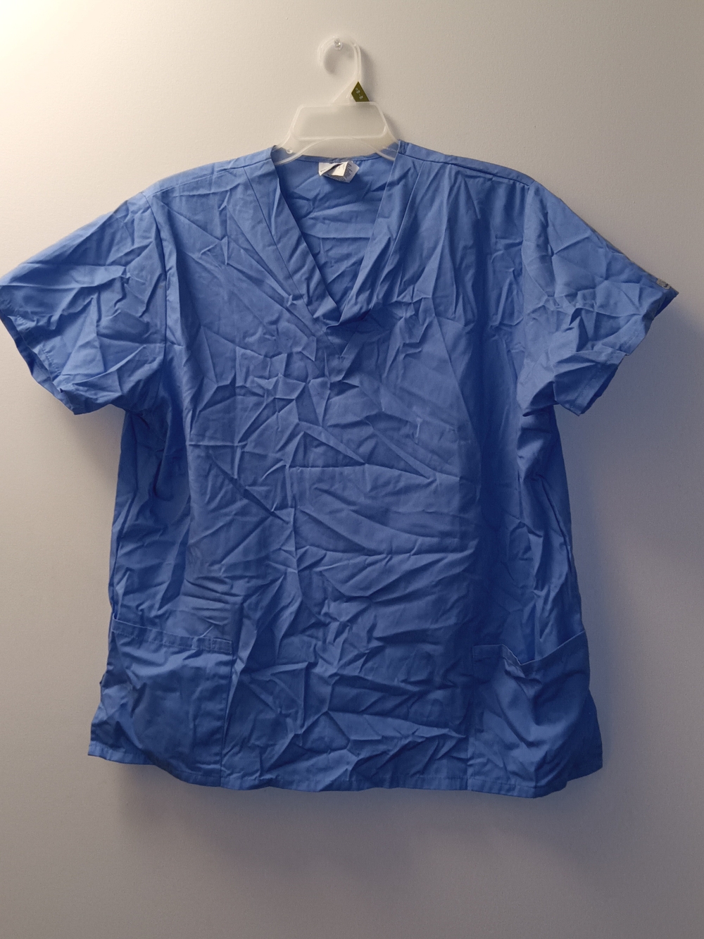 Women's Blue V-Neck Scrub Top